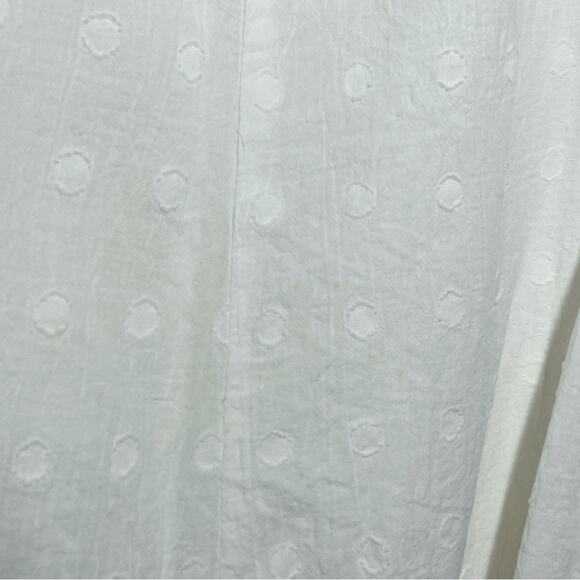 Innika Choo White Embroidered Floral Puff Sleeve Full Button Madonna Mini Dress - Picture 11 of 16